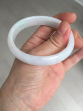 Load image into Gallery viewer, 52mm certified type A 100% Natural sunny green/white/purple oval jadeite jade bangle BK117-0281