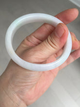 Load image into Gallery viewer, 52mm certified type A 100% Natural sunny green/white/purple oval jadeite jade bangle BK117-0281