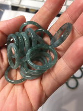 Load image into Gallery viewer, 17.7mm 7 1/2 100% natural type A icy watery green/blue/gray/black Guatemala jadeite jade band ring group PB302