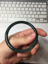 Load image into Gallery viewer, 56mm Type A 100% Natural dark green/blue/gray/black Guatemala slim round cut Jadeite bangle PJ120