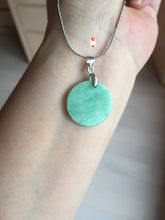Load image into Gallery viewer, 100% Natural type A sunny green/yellow round Jadeite Jade safe and sound pendant group BP94