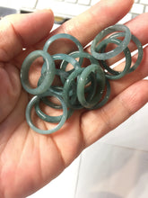 Load image into Gallery viewer, 17.7mm 7 1/2 100% natural type A icy watery green/blue/gray/black Guatemala jadeite jade band ring group PB302