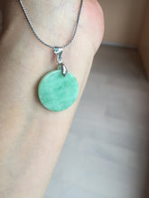 Load image into Gallery viewer, 100% Natural type A sunny green/yellow round Jadeite Jade safe and sound pendant group BP94