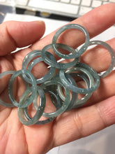 Load image into Gallery viewer, 17.7mm 7 1/2 100% natural type A icy watery green/blue/gray/black Guatemala jadeite jade band ring group PB302