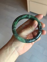 Load image into Gallery viewer, 59mm certificated Type A 100% Natural dark green/brown/black Jadeite Jade bangle AA103-9776