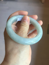 Load image into Gallery viewer, 56.3mm certified 100% natural type A icy watery white light green chubby jadeite jade bangle AH97-0549