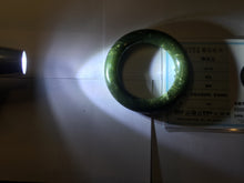 Load image into Gallery viewer, 55mm certified 100% Natural dark green/gray/black (nebula dust) chubby round cut nephrite Jade bangle HN127-0881