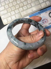 Load image into Gallery viewer, 60mm Certified Type A 100% Natural dark green/purple/gray Snowy Pine Mountain Jadeite Jade bangle PE113-1218