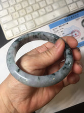 Load image into Gallery viewer, 60mm Certified Type A 100% Natural dark green/purple/gray Snowy Pine Mountain Jadeite Jade bangle PE113-1218