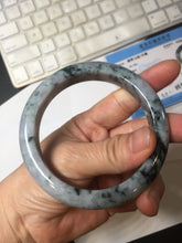 Load image into Gallery viewer, 60mm Certified Type A 100% Natural dark green/purple/gray Snowy Pine Mountain Jadeite Jade bangle PE113-1218
