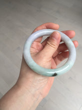 Load image into Gallery viewer, 58.5mm certified type A 100% Natural sunny green/purple round cut Jadeite Jade bangle BM84-0022