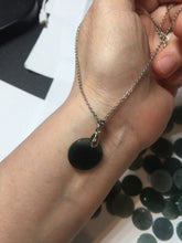 Load image into Gallery viewer, 100% Natural type A dark blue/green/gray round Guatemala Jadeite Jade safe and sound pendant group BF155