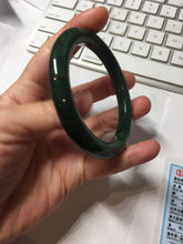Load image into Gallery viewer, 54.9mm certified 100% Natural dark green/black nephrite (碧玉) bangle HT168-1-3845