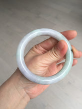 Load image into Gallery viewer, 58.5mm certified type A 100% Natural sunny green/purple round cut Jadeite Jade bangle BM84-0022