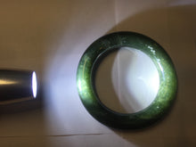 Load image into Gallery viewer, 59mm certified 100% Natural dark green/gray/black (nebula dust) chubby round cut nephrite Jade bangle HN128-0206