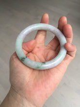 Load image into Gallery viewer, 58.5mm certified type A 100% Natural sunny green/purple round cut Jadeite Jade bangle BM84-0022