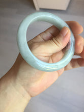 Load image into Gallery viewer, 56.3mm certified 100% natural type A icy watery white light green chubby jadeite jade bangle AH97-0549