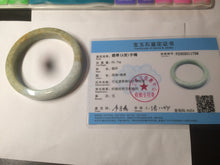 Load image into Gallery viewer, 59.5mm certified Type A 100% Natural light green/brown square Jadeite Jade bangle R101-1758