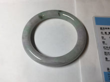 Load image into Gallery viewer, 58.5mm certified type A 100% Natural sunny green/purple round cut Jadeite Jade bangle BM84-0022
