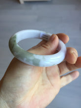 Load image into Gallery viewer, 53.5mm 100% natural certified light green purple pink jadeite jade bangle BN34-4503