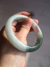 Load image into Gallery viewer, 59.2mm certified type A 100% Natural watery dark green/black/white Jadeite jade bangle BF22-0395