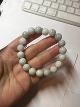 Load image into Gallery viewer, 10.5mm size 52-60mm 100% natural type A white green purple jadeite jade beads bracelet PB83