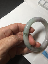 Load image into Gallery viewer, 58.5mm certified type A 100% Natural sunny green/purple round cut Jadeite Jade bangle BM84-0022
