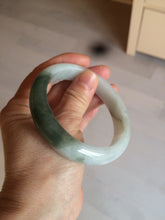 Load image into Gallery viewer, 59.2mm certified type A 100% Natural watery dark green/black/white Jadeite jade bangle BF22-0395