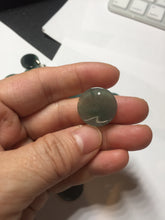 Load image into Gallery viewer, 100% Natural type A dark blue/green/gray round Guatemala Jadeite Jade safe and sound pendant group BF155