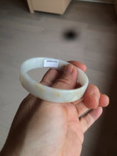 Load image into Gallery viewer, 53.4mm Certified Type A 100% Natural light purple/yellow/white square Jadeite Jade bangle Y153-8058