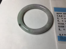 Load image into Gallery viewer, 58.5mm certified type A 100% Natural sunny green/purple round cut Jadeite Jade bangle BM84-0022