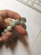 Load image into Gallery viewer, 10.5mm size 52-60mm 100% natural type A white green purple jadeite jade beads bracelet PB83