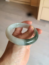 Load image into Gallery viewer, 59.2mm certified type A 100% Natural watery dark green/black/white Jadeite jade bangle BF22-0395