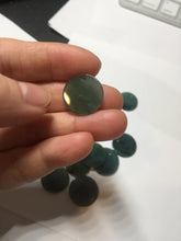 Load image into Gallery viewer, 100% Natural type A dark blue/green/gray round Guatemala Jadeite Jade safe and sound pendant group BF155