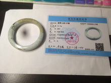 Load image into Gallery viewer, 54.5mm certified Type A 100% Natural light green/brown square Jadeite Jade bangle R103-1760