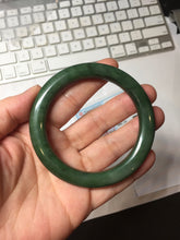 Load image into Gallery viewer, 55mm certified 100% Natural dark green/black nephrite (碧玉) bangle HT168-3-3890