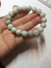Load image into Gallery viewer, 10.5mm size 52-60mm 100% natural type A white green purple jadeite jade beads bracelet PB83