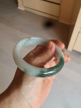 Load image into Gallery viewer, 59.2mm certified type A 100% Natural watery dark green/black/white Jadeite jade bangle BF22-0395