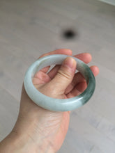Load image into Gallery viewer, 59.2mm certified type A 100% Natural watery dark green/black/white Jadeite jade bangle BF22-0395