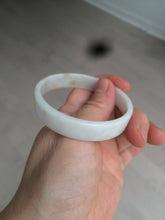 Load image into Gallery viewer, 53.4mm Certified Type A 100% Natural light purple/yellow/white square Jadeite Jade bangle Y153-8058