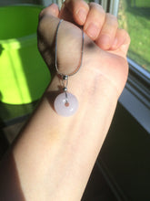 Load image into Gallery viewer, 100% Natural white/purple/yellow jadeite Jade Safety Guardian Button(donut) Pendant/worry stone BF96