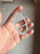 Load image into Gallery viewer, 54mm Certified 100% Natural Icy Watery Gray Very Light Smoky Purple (烟紫) round cut Nephrite Bangle HN230-9223