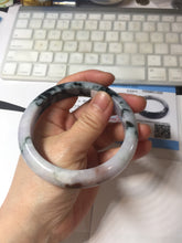 Load image into Gallery viewer, 60mm Certified Type A 100% Natural dark green/red/purple/gray Snowy Pine Mountain and Everlasting Crimson Heart (碧血丹心)Jadeite Jade bangle PE114-1222
