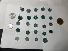 Load image into Gallery viewer, 100% Natural type A icy watery blue green gray Guatemala jadeite Forget-Me-Not(勿忘我) Flower Pendant group BP180