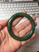 Load image into Gallery viewer, 54.9mm certified 100% Natural dark green/black nephrite (碧玉) bangle HT168-4-3887