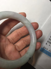 Load image into Gallery viewer, 58.5mm certified type A 100% Natural sunny green/purple round cut Jadeite Jade bangle BM84-0022