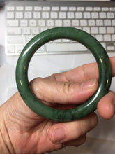 Load image into Gallery viewer, 54.9mm certified 100% Natural dark green/black nephrite (碧玉) bangle HT168-4-3887
