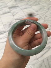 Load image into Gallery viewer, 57.5mm certified 100% natural Type A light green/purple/white chubby jadeite jade bangle R59-1301