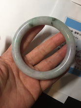Load image into Gallery viewer, 58.5mm certified type A 100% Natural sunny green/purple round cut Jadeite Jade bangle BM84-0022
