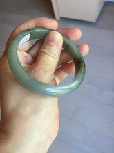 Load image into Gallery viewer, 55.8mm Certified 100% natural Type A oily dark green/gray/black jadeite jade bangle BN32-8086